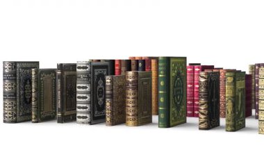 bir yığın eski kitaplar