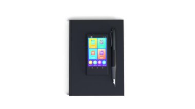 Kitap üzerinde telefon ve kalem