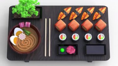 Suşi Japon yemek uyumu.