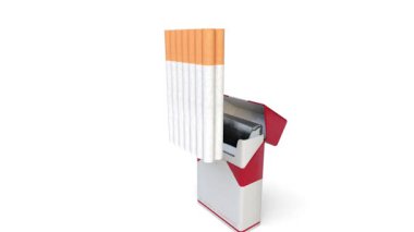 sigara boksu animasyonu 3d ve 4k çözünürlüklü bilgisayar canlandırma videosu.