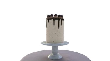 dev çikolatalı kek 3D ve 4k çözünürlüklü bilgisayar canlandırma videosu.