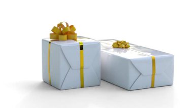 iki beyaz hediye kutusu