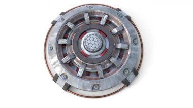 Beyaz arka planda bilimkurgu patlayıcı madeni