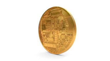 Beyaz arkaplanda bitcoin dönüşü