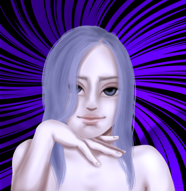 Modern ve zarif estetik bir stile sahip serin renkli saçları ve gözleri olan bir kızın sanatsal portresi.