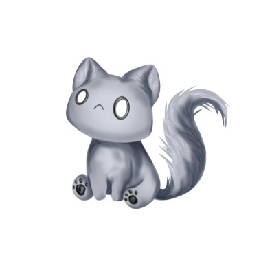 Ürkütücü kedi oturuyor ve büyük tüylü bir kuyruğu var.