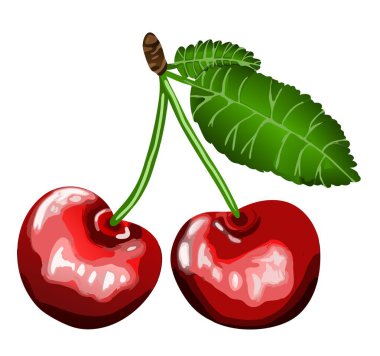 Yaprakları eklenmiş taze bir kiraz, besin, botanik veya mevsimsel temalar için ideal doğal formu ve organik güzelliği vurgulayan temiz ve minimal bir kompozisyonda yakalanır.