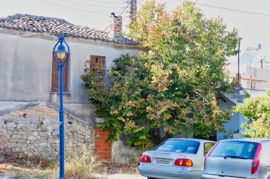 Tipik sokak pefkochori, chalkidiki - Yunanistan