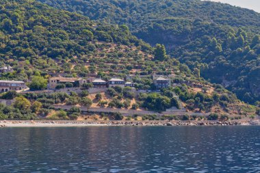 Athos Yarımadası 'ndaki Dochiariu Manastırı - Chalkidiki - Yunanistan