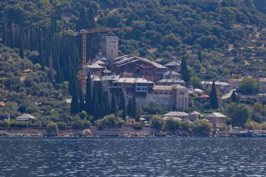 Athos Yarımadası 'ndaki Dochiariu Manastırı - Chalkidiki - Yunanistan 