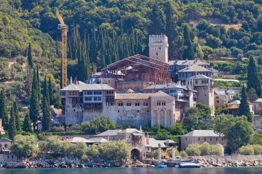 Athos Yarımadası 'ndaki Dochiariu Manastırı - Chalkidiki - Yunanistan 