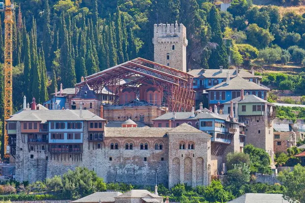 Athos Yarımadası 'ndaki Dochiariu Manastırı - Chalkidiki - Yunanistan