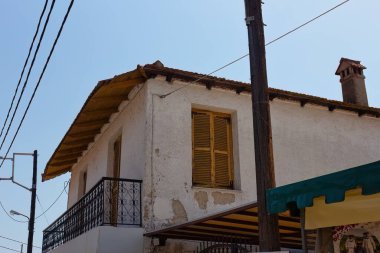 Kassandra-Chalkidiki yarımadasındaki eski Afytos kasabası - Yunanistan