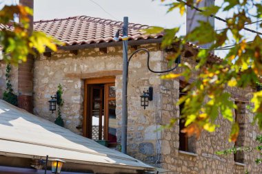 Kassandra-Chalkidiki yarımadasındaki Afytos 'un güzel mimarisi - Yunanistan