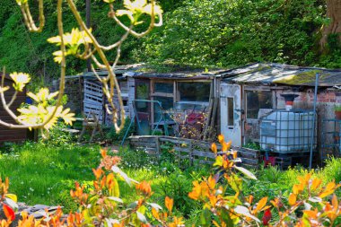 Hebden Köprüsü 'ndeki eski terk edilmiş ev - Batı Yorkshire - Büyük Britanya