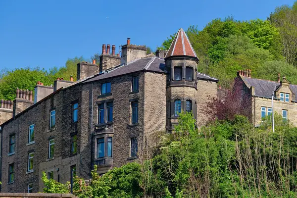 Hebden Köprüsü 'ndeki eski şehir - Batı Yorkshire - Büyük Britanya