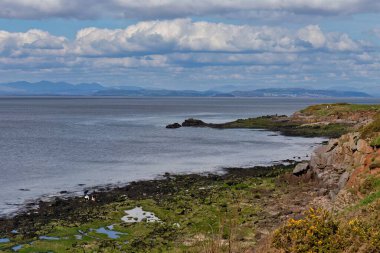 Heysham 'daki deniz ve kıyı manzarası - Lancashire - Büyük Britanya