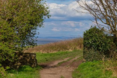 path to the sea in Heysham - Lancashire - Great Britain clipart