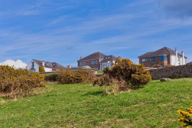 Heysham 'daki eski şehrin manzarası - Lancashire - Büyük Britanya