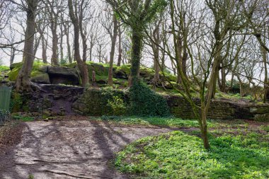 Heysham 'daki eski kilisenin kalıntıları - Lancashire - Büyük Britanya