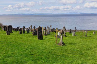 the ruins of the old cemetery in the town in Heysham - Lancashire - Great Britain clipart