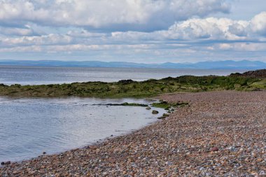 Heysham 'daki sahil ve deniz - Lancashire - Büyük Britanya