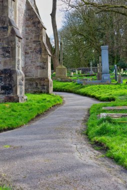 the stone cemetery of the old cemetery  in Heysham - Lancashire - Great Britain clipart