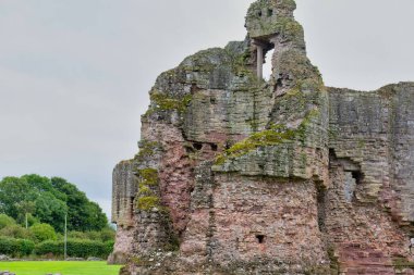 Hollanda 'nın kuzeyindeki ortaçağ şatosunun kalıntıları.