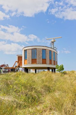 Fleetwood yakınlarındaki radar binasının manzarası - Lancashire - Büyük Britanya