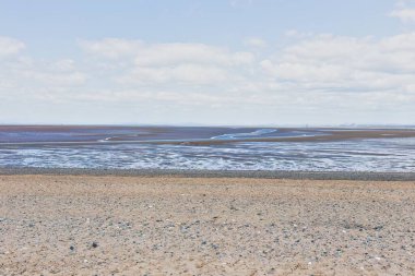 Fleetwood 'da büyük bir dalgayla güzel bir deniz manzarası - Lancashire - Büyük Britanya