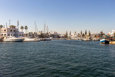 Marina, Port el Kantaoui 'deki rıhtımın manzarası - Sousse - Tunus