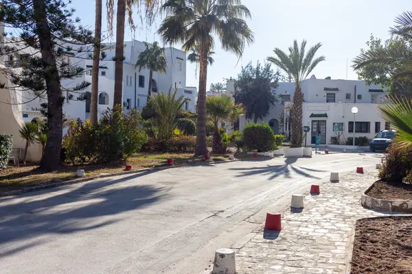 Port el Kantaoui - Sousse - Tunus sokaklarının ve evlerin güzel manzarası