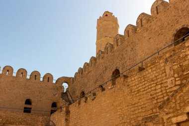 Sousse-Tunus 'taki Ribat kalesinin eski duvarları.