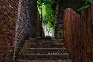 old stairs in the park in the city in Chester- Cheshire - Great Britain clipart