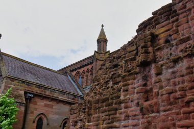 Chester- Cheshire - Büyük Britanya 'daki orta yaş binasının kalıntıları.