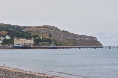 Llandudno 'da evleri olan tsea ve iskele - Galler - Büyük Britanya