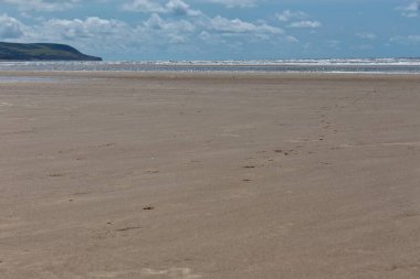 Barmouth, Gwynedd- Wales 'deki Long Beach Büyük Britanya.