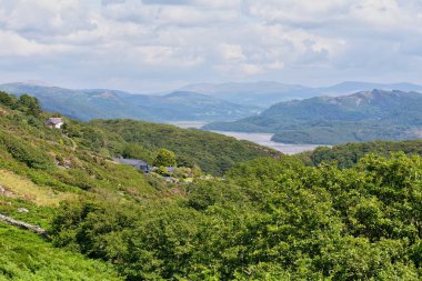 Barmouth, Gwynedd- Wales, Büyük Britanya 'da güzel bir manzara.