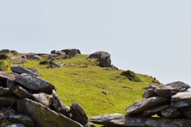 Barmouth 'taki dağların manzarası Gwynedd- Wales- Büyük Britanya