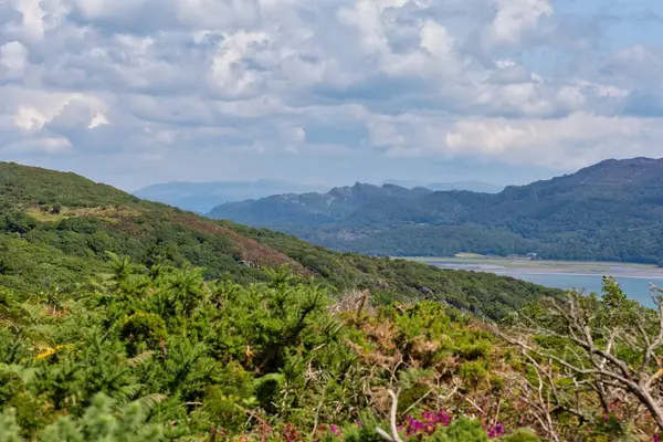 Barmouth 'taki dağların güzel manzarası Gwynedd- Wales- Büyük Britanya