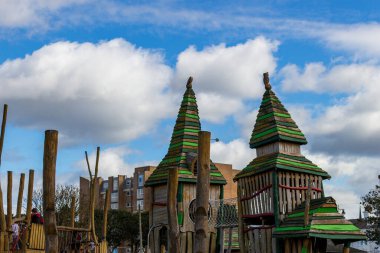 children 's playground in the park in Southport - North West - Great Britain clipart