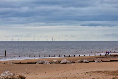 Deniz manzarası çok güzel. Rhyl-Wales 'de Doğa - Büyük Britanya