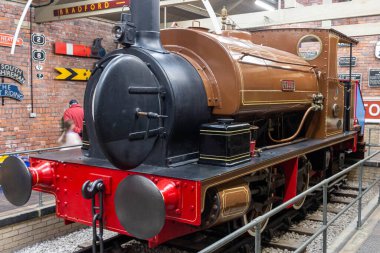 Tren istasyonunun buhar treni. Bradford Endüstri Müzesi - Bradford - Batı Yorkshire - Büyük Britanya