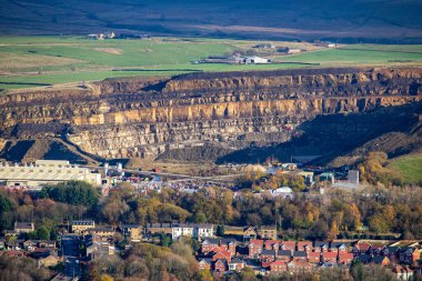 Holcombe 'daki tepenin tepesinden Lancashire-Lancashire' ın dikey görüntüsü.