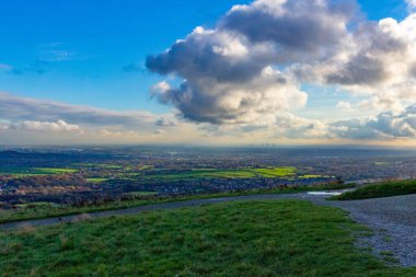 a view of greater manchester from top of hill in Holcombe - Greater Manchester - Lancashire - United Kingdom clipart