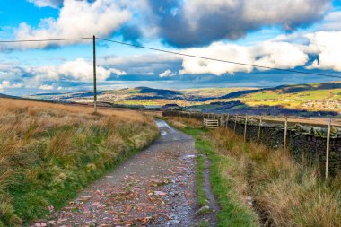 the road in the mountains in Holcombe - Greater Manchester - Lancashire - United Kingdom clipart