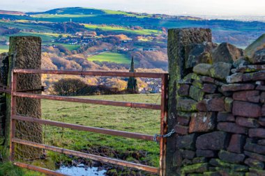 the beautiful view of the mountains in Holcombe - Greater Manchester - Lancashire - United Kingdom clipart