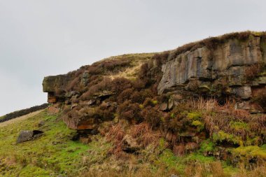 view of the old wall  in Cheesden Valley - Rochdale - Greater Manchester - Lancashire - United Kingdom clipart