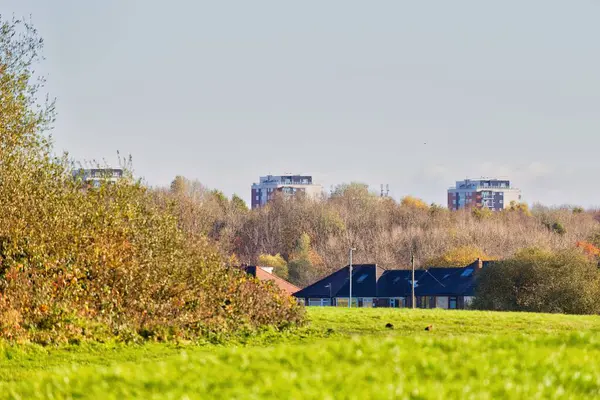 Heaton Park 'taki şehir manzarası - Manchester - Büyük Manchester - İngiltere