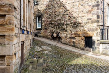 Lancaster 'da eski taş binalar Lancashire - Kuzey Batı İngiltere
